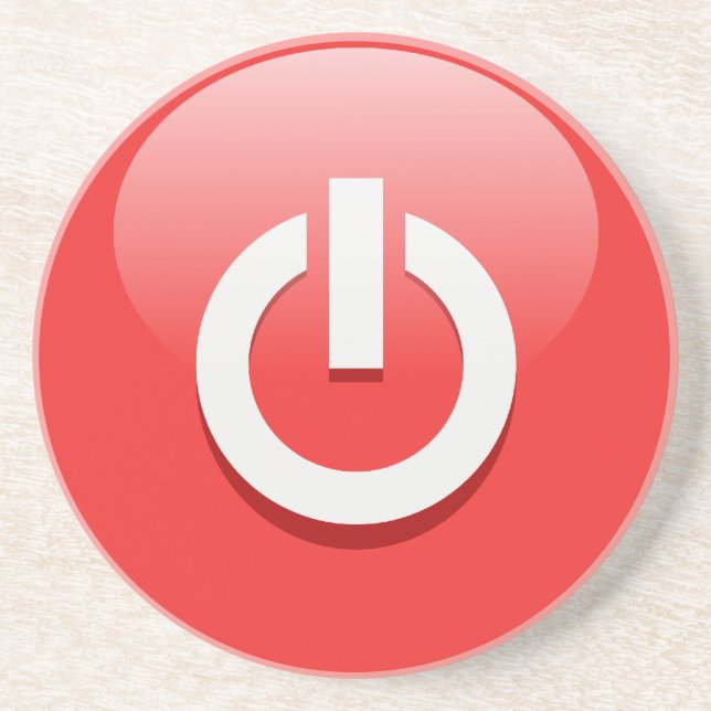 Power Off Sandstone Coaster (Front)