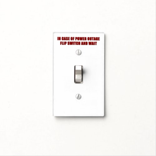 Power Outage Light Switch Cover