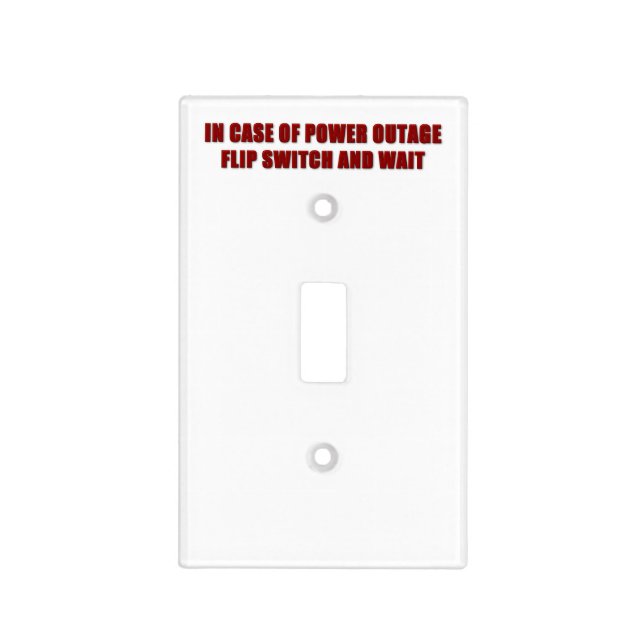 Power Outage Light Switch Cover (Front)