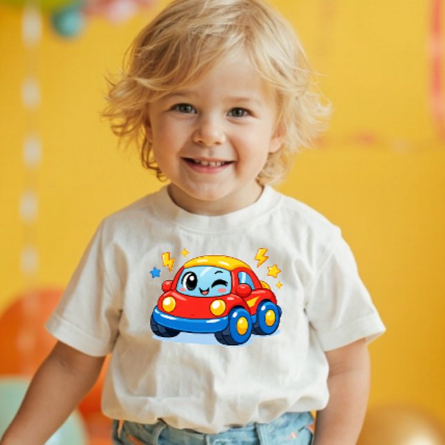 Power Pals™ Zoomy Car Toddler T-Shirt – Cute Racin (Creator Uploaded)