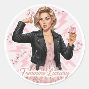 Power & Pink: Feminine Luxury Coquette Sticker