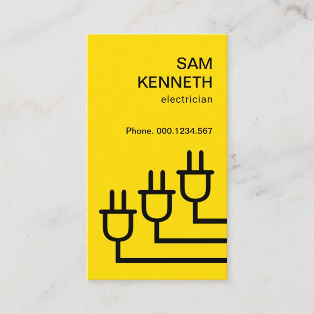 Power Plug Extension Wires Electrician Business Card (Front)