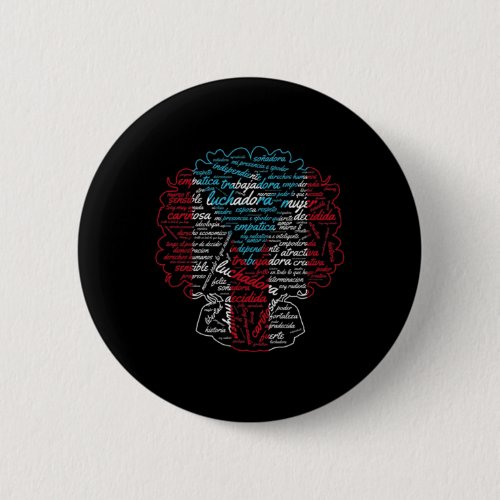 Power Puerto Rican Flag Feminist For Boricua Queen Button