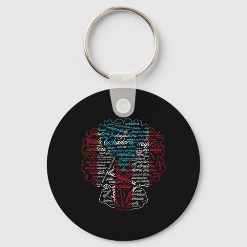 Power Puerto Rican Flag Feminist For Boricua Queen Keychain