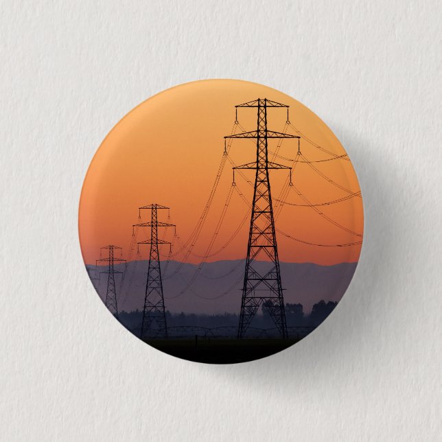 Power Pylons at Sunset Button (Front)