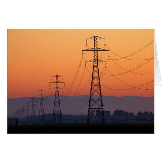 Power Pylons at Sunset Cards (Front Horizontal)