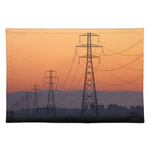 Power Pylons at Sunset Cloth Placemat