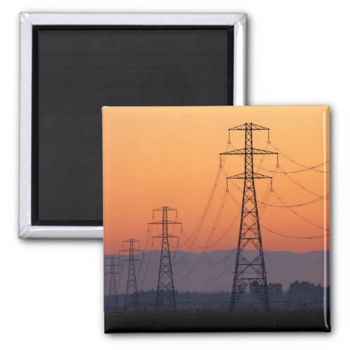 Power Pylons at Sunset Magnet