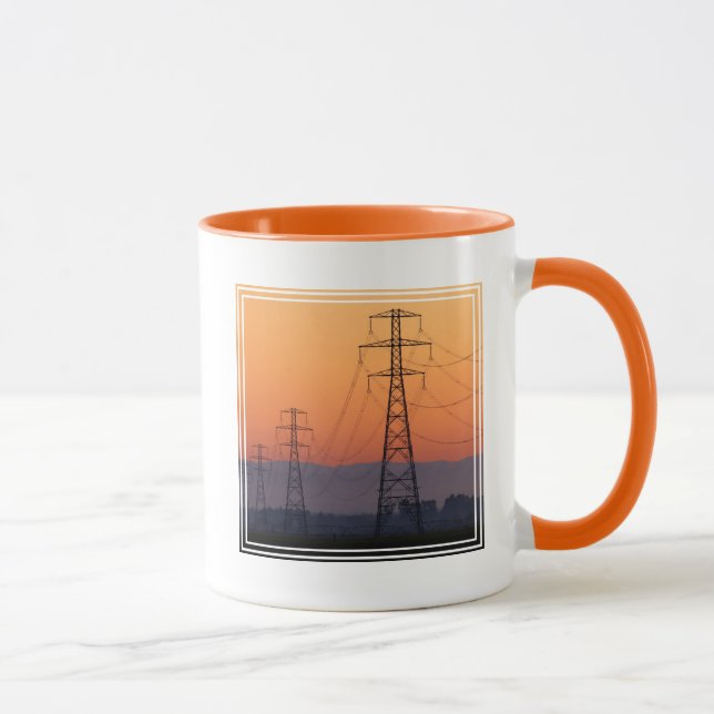 Power Pylons at Sunset Mug (Right)