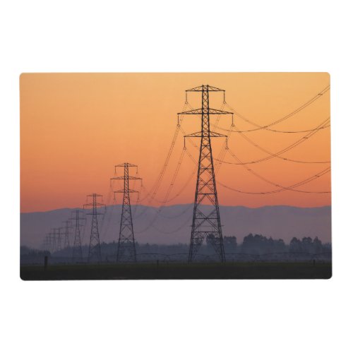 Power Pylons at Sunset Placemat