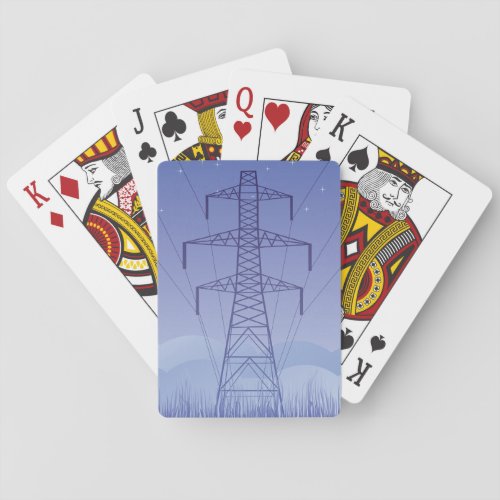 Power Pylons Starry Sky Poker Cards