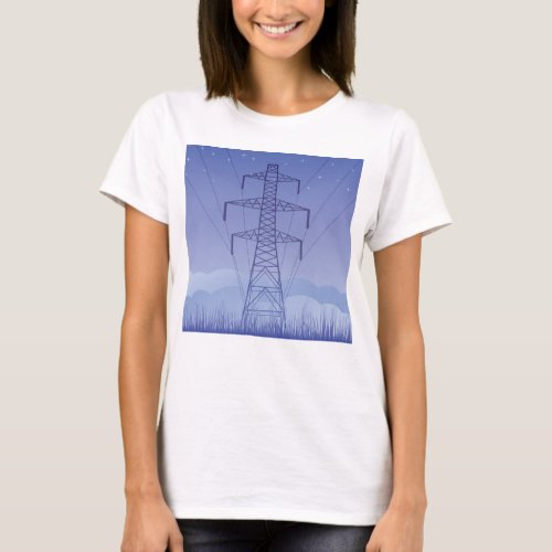 Power Pylons Starry Sky T_Shirt