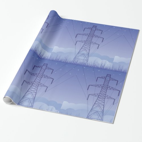 Power Pylons Starry Sky Wrapping Paper