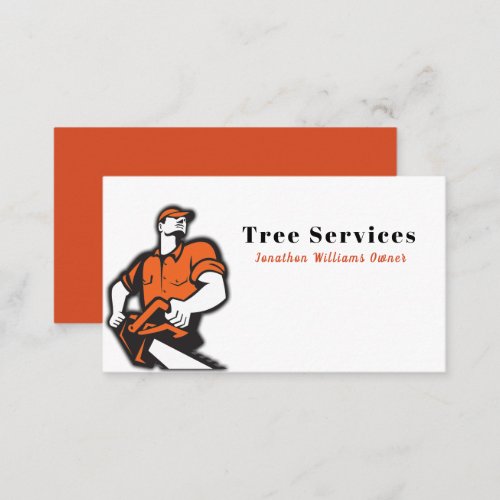 Power Saw Professional Tree Trimming Service Business Card