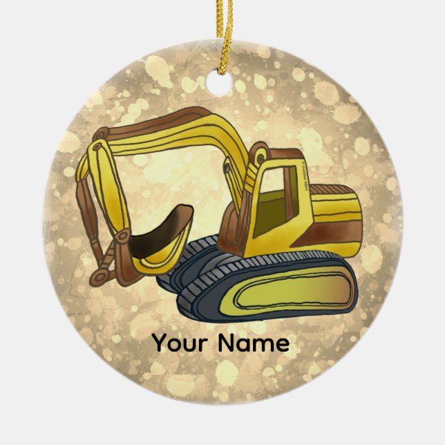 Power Shovel Ceramic Ornament (Front)