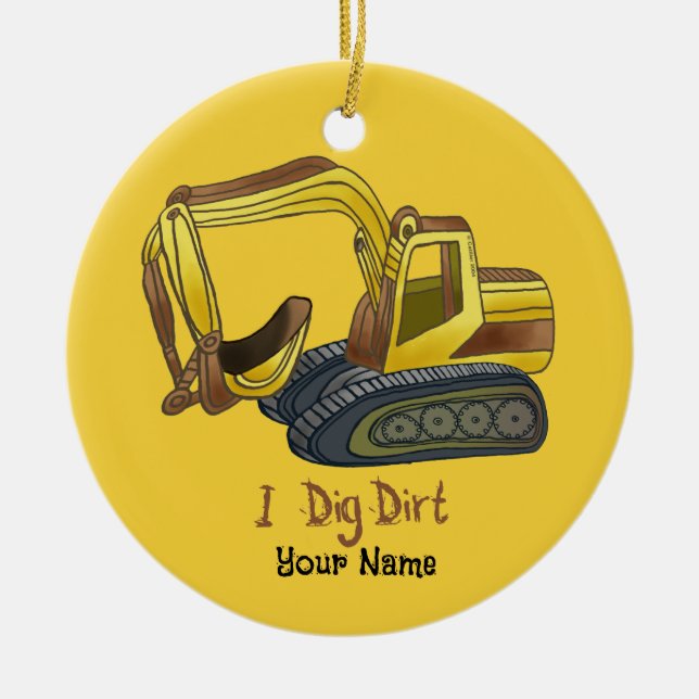 Power Shovel Dig Dirt  Ceramic Ornament (Front)