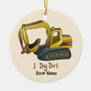 Power Shovel Dig Dirt Ceramic Ornament
