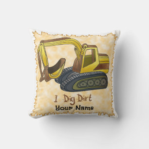 Power Shovel Dig Dirt Throw Pillow