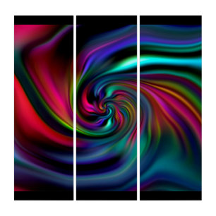 Power Spiral / Swirl - dark colored Triptych