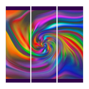 Power Spiral / Swirl - multicolored Triptych