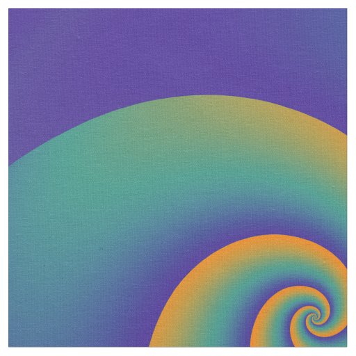 Power Spirals Fractal - orange blue + your ideas Fabric