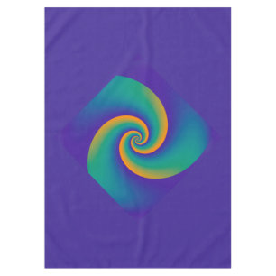 Power Spirals Fractal - orange blue + your ideas Tablecloth