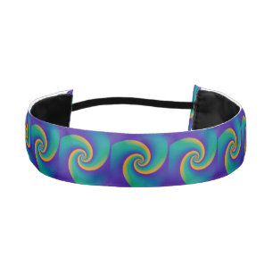 Power Spirals Fractal Pattern - orange blue Athletic Headband