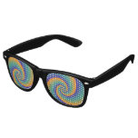 Power Spirals Fractal Pattern - orange blue Retro Sunglasses