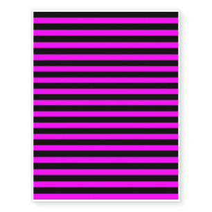 power stripes hot pink temporary tattoos
