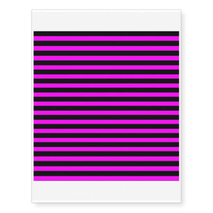 power stripes hot pink temporary tattoos