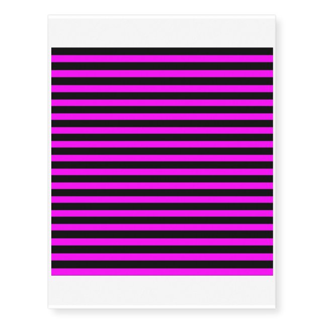 power stripes hot pink temporary tattoos (Front)
