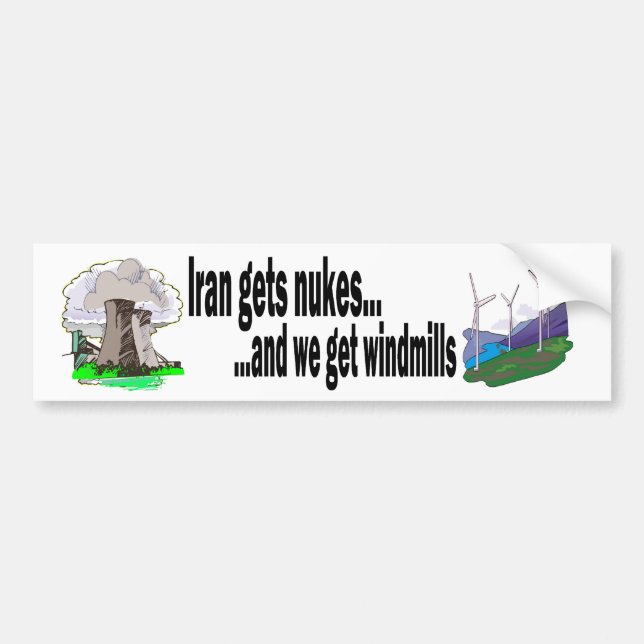 Power Struggle-Nukes v. Windmills Bumper Sticker (Front)