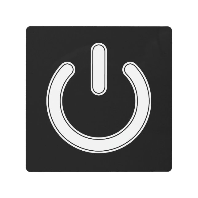 Power Symbol (Black and White) Metal Print (Front)