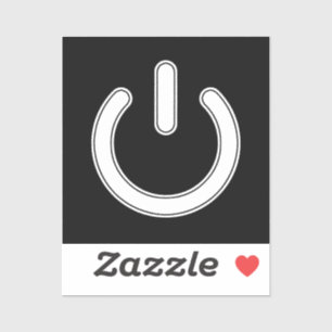 Power Symbol (Black and White) Sticker