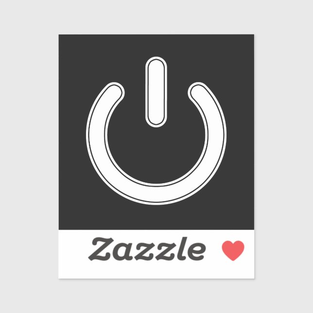 Power Symbol (Black and White) Sticker (Sheet)