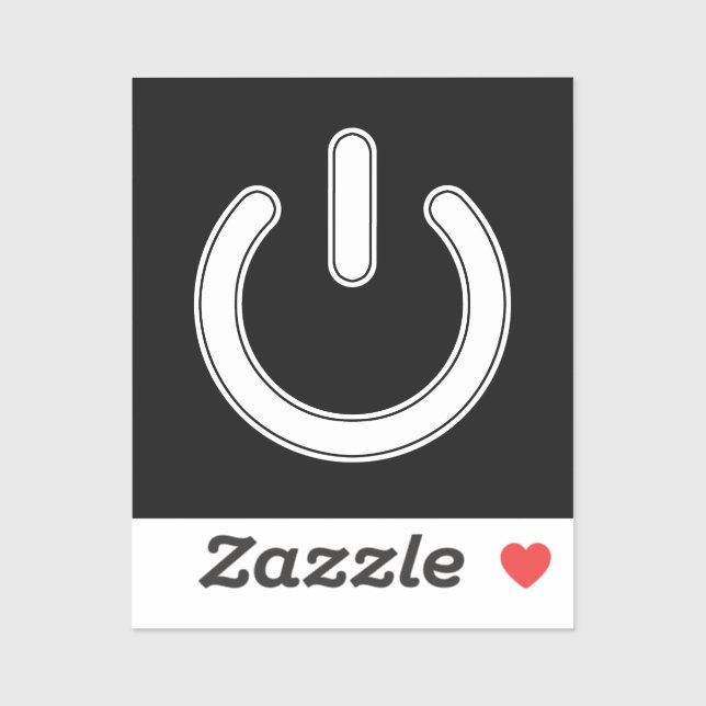 Power Symbol (Black and White) Sticker (Sheet)