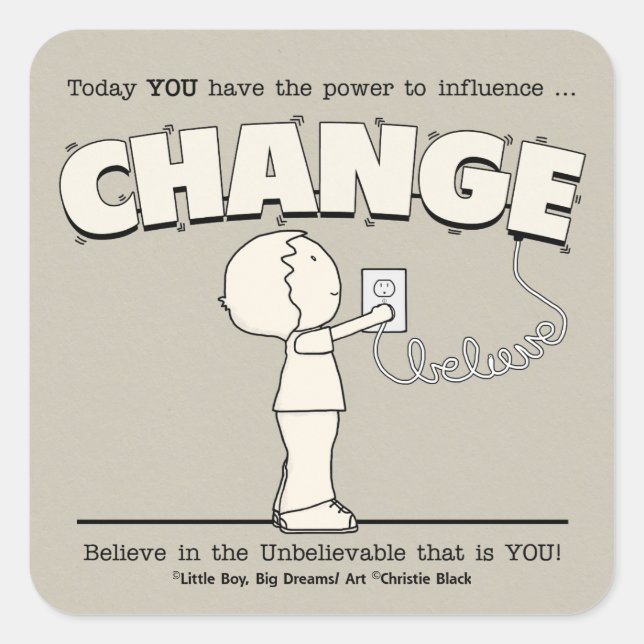 Power To Change Square Sticker (Front)
