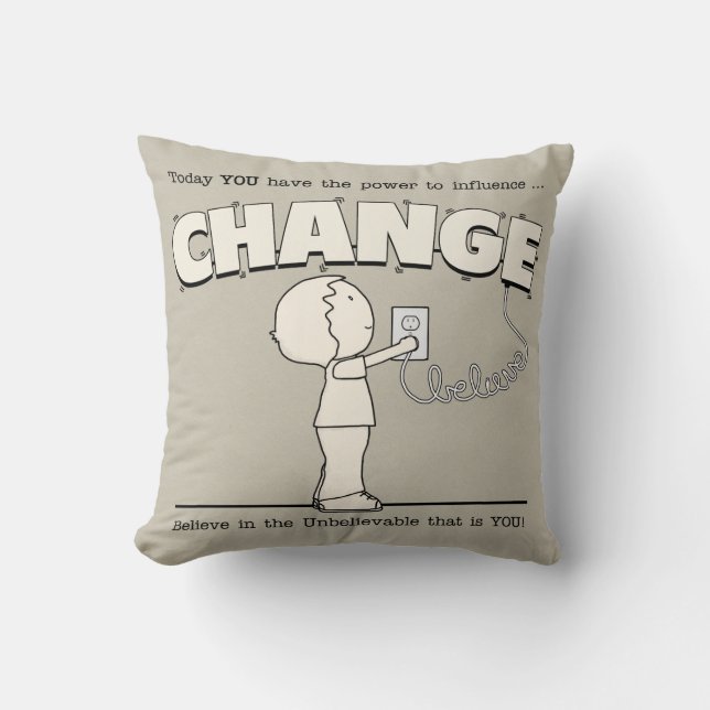Power To Change Throw Pillow (Front)