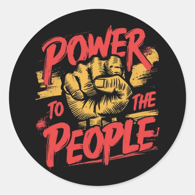 Power to the People Classic Round Sticker (Front)