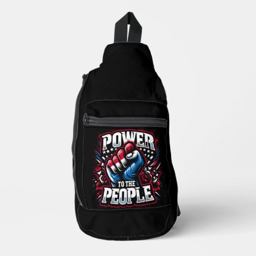 Power to the People Fist Drawing Sling Bag