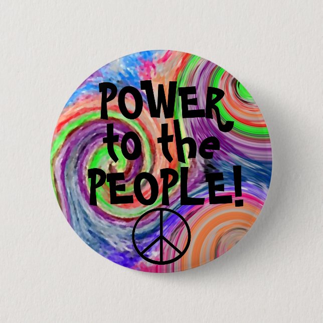 Power To The People-Groovy Button (Front)
