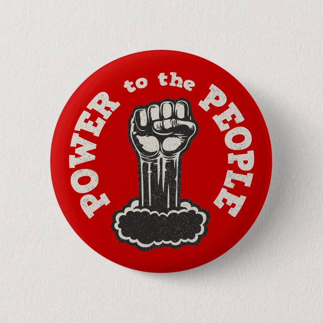 Power to the People Pinback Button (Front)