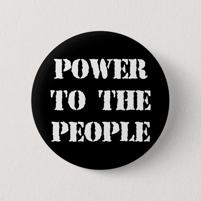 Power to the People Pinback Button (Front)