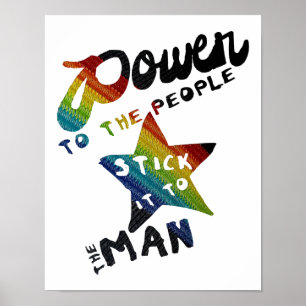 Power To The People (Retro Rainbow Patch) Poster