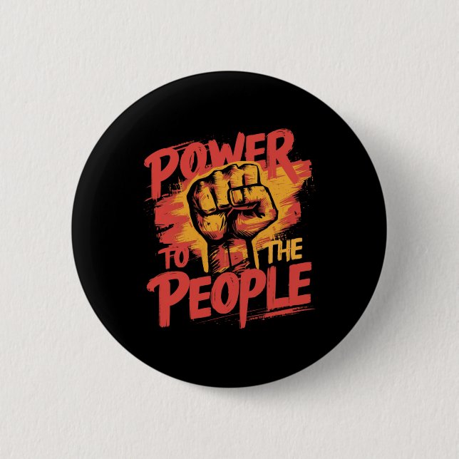Power To The People Sticker  Button (Front)
