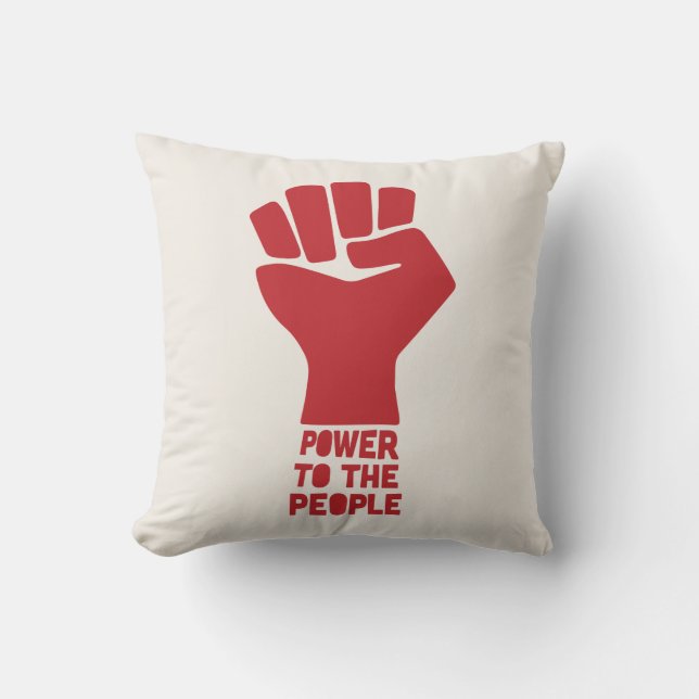 Power to the People Throw Pillow (Front)