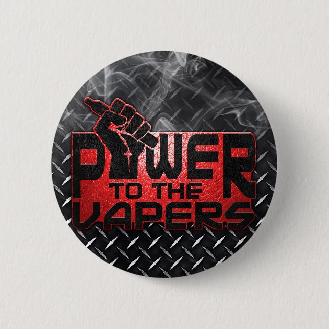 Power To The Vapers Pinback Button (Front)