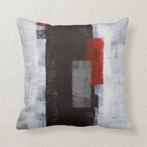 'Power Trip' Black, Grey, Red Abstract Art Pillow 'Power Trip' Black, Grey, Red Abstract Art Pillow