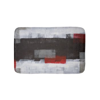 'power Trip' Grey And Red Abstract Art Bathroom Mat by T30Gallery at Zazzle