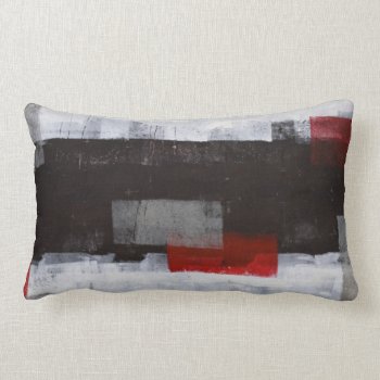 'power Trip' Grey And Red Abstract Art Lumbar Pillow by T30Gallery at Zazzle